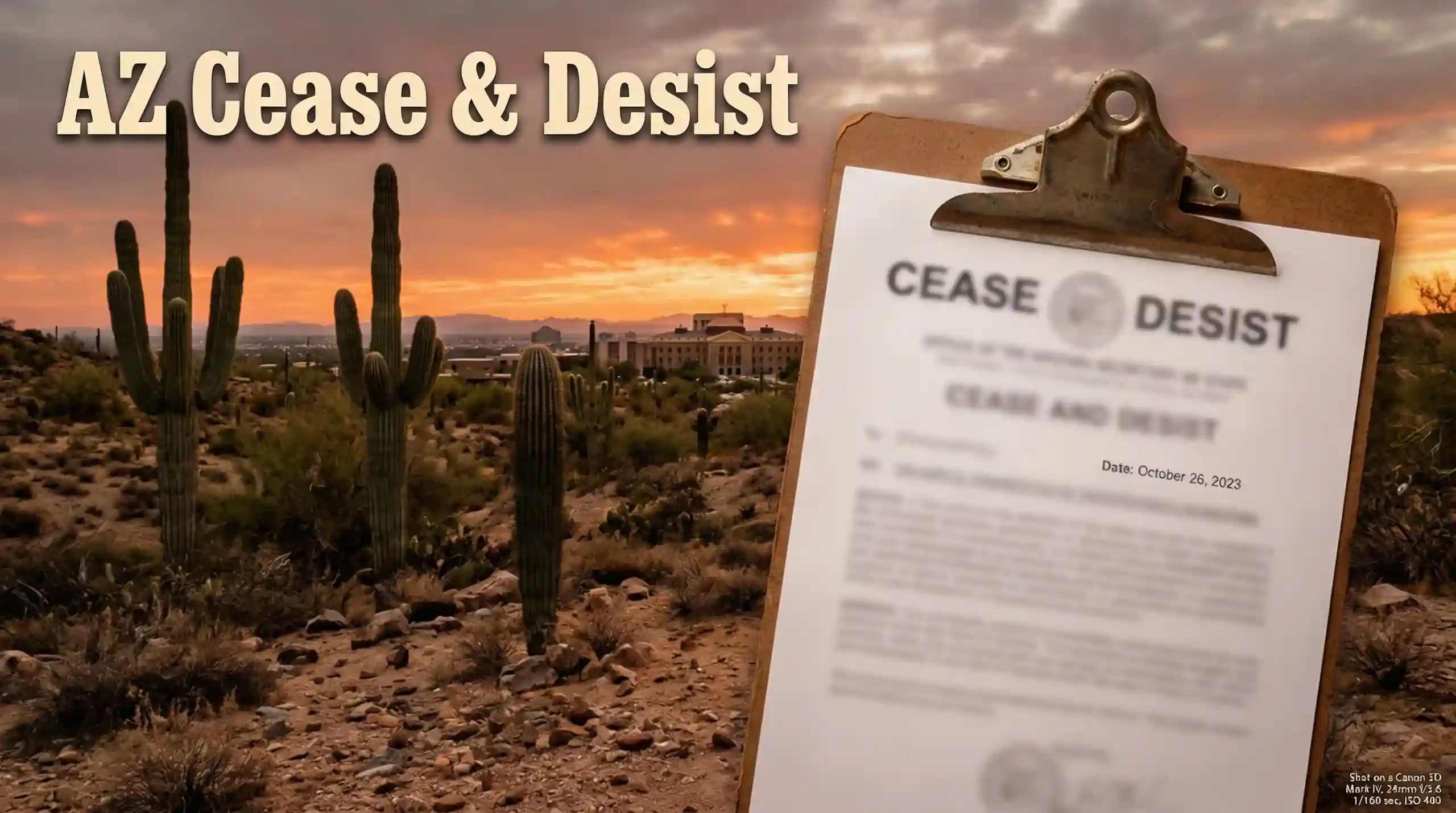 Arizona Department of Gaming sweepstakes cease and desist orders