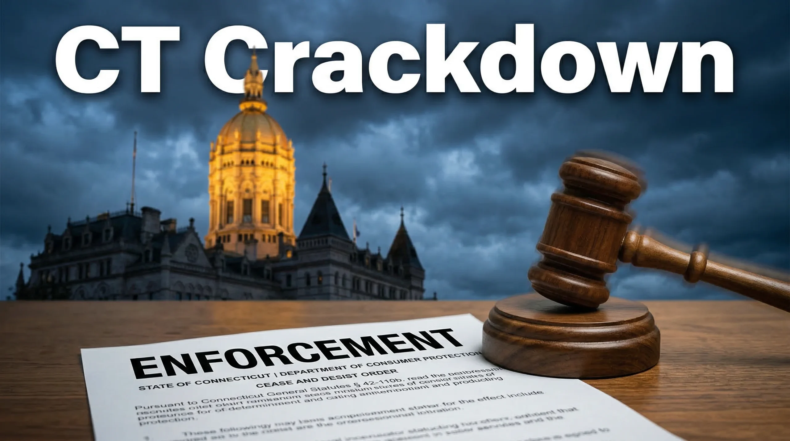 Connecticut sweepstakes casino enforcement and crackdown