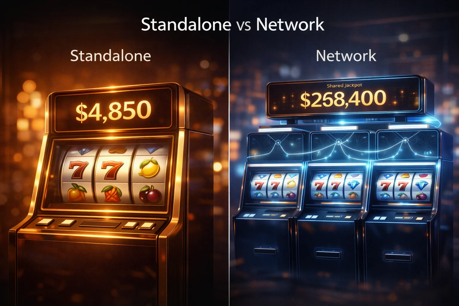 Standalone versus network progressive jackpot comparison